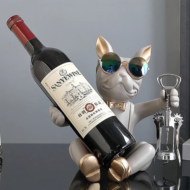 French Bulldog Wine Holder Sculpture