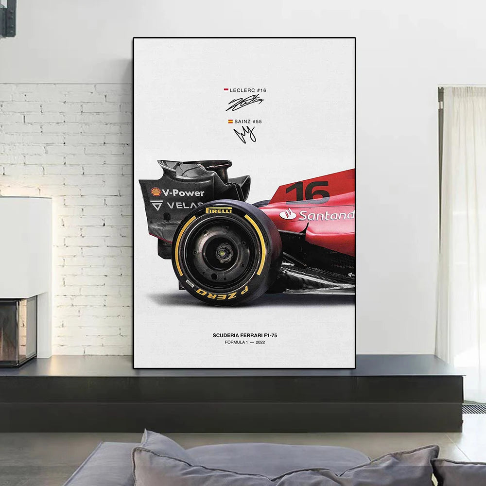 2023 Formula Grand Prix F1-75 Racing Poster