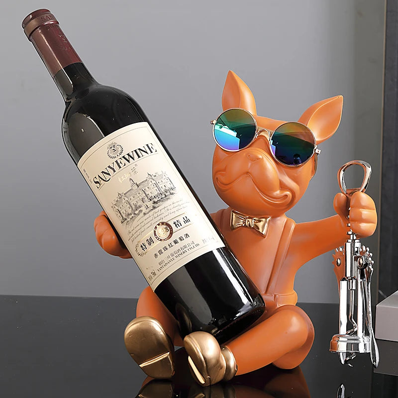 French Bulldog Wine Holder Sculpture