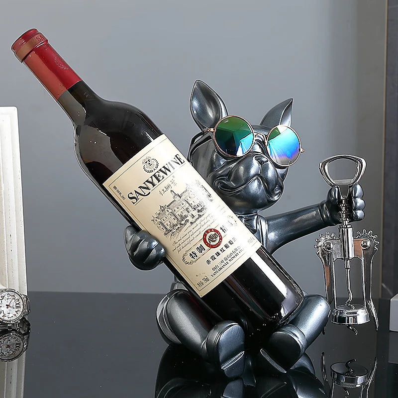 French Bulldog Wine Holder Sculpture