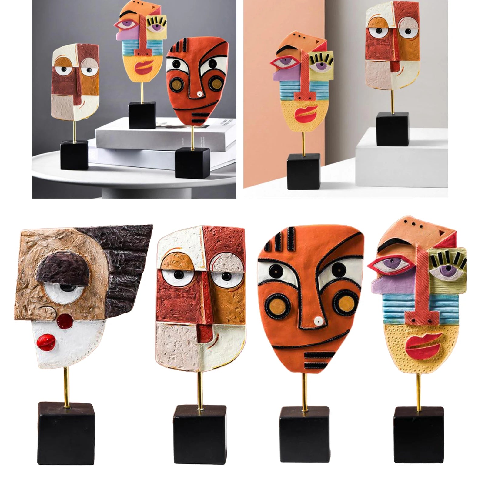 Creative Face Art Statue Sculpture