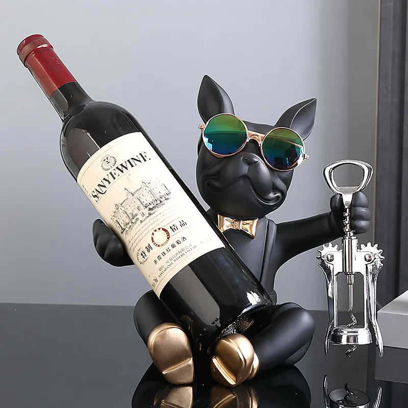 French Bulldog Wine Holder Sculpture